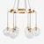 Vintage Brass Round Chandelier 3D model small image 1