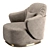 Elegant Adele Armchair: Leather Upholstery & Embroidered Design 3D model small image 1