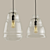 Elegant Glass Ceiling Lamps 3D model small image 1