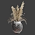 Vintage Vase with Dry Plants 3D model small image 4