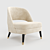 Elegant White Accent Chair 3D model small image 1