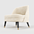 Elegant White Accent Chair 3D model small image 3