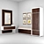 Custom-made Hallway Set: Wardrobe with Shoe Cabinet + Mirror 3D model small image 1