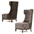 Elegant Parker Wing Chair 3D model small image 1