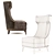 Elegant Parker Wing Chair 3D model small image 2