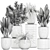 Exotic Greenery Set in White Vase 3D model small image 4