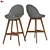 Modern Grey Bar Stool 3D model small image 1