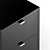 Modern Black & Ivory Nightstands 3D model small image 2