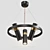 Sleek Spoor 3-Lamp Chandelier 3D model small image 1