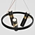 Sleek Spoor 3-Lamp Chandelier 3D model small image 2