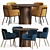 Modern Azalea Boucle Dining Set 3D model small image 1