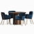 Modern Azalea Boucle Dining Set 3D model small image 2