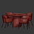 Modern Azalea Boucle Dining Set 3D model small image 5