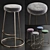 Luxurious Atlantis Velvet Bar Stool 3D model small image 1