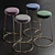 Luxurious Atlantis Velvet Bar Stool 3D model small image 2