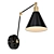 Elegant Wray Black Wall Lamps 3D model small image 1