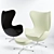 Elegant Egg Chair by Arne Jacobsen 3D model small image 6