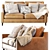 Elegant Beverly Upholstered Sofa 3D model small image 3