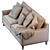 Elegant Beverly Upholstered Sofa 3D model small image 5