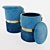 Fashionable Ottomans: My Interno Set of 2 in New-York Blue 3D model small image 2