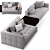 Sophisticated Minotti Blazer Sofa 3D model small image 6