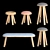 BuzziMilk: Rustic-Chic Stool Collection 3D model small image 4