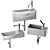 Contemporary Wash Basin Set 3D model small image 11