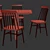 Sleek and extendable dining set: Tressia chair and Isbel table 3D model small image 3