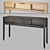 Elegant City Console: Dark & Light Oak 3D model small image 8