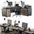 Executive Office Set - Complete Workstation 3D model small image 2