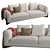 Porada Softbay Sofa: Elegant Canaletta Walnut Design 3D model small image 1