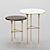 Elegant Eva Side Table - Walnut, Marble & Gold 3D model small image 7