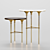 Elegant Eva Side Table - Walnut, Marble & Gold 3D model small image 8