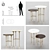 Elegant Eva Side Table - Walnut, Marble & Gold 3D model small image 11