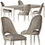 Elegant Cane Chair Set 3D model small image 1