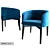 Modern Peggy Blue Armchair 3D model small image 3