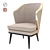 Elegant Cream Sofa 3D model small image 1