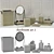 Elegant Bathroom Decor Set 3D model small image 1