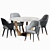 Colette Dining Chair & Romeo Dining Table Set 3D model small image 3