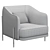 Elegant Oxford Armchair 3D model small image 3