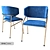 Royal Blue Ebony Armchairs 3D model small image 1