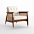 Nadia Caned Accent Chair: Boho Chic Seating 3D model small image 1