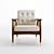 Nadia Caned Accent Chair: Boho Chic Seating 3D model small image 2