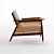Nadia Caned Accent Chair: Boho Chic Seating 3D model small image 3