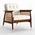 Nadia Caned Accent Chair: Boho Chic Seating 3D model small image 5