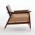 Nadia Caned Accent Chair: Boho Chic Seating 3D model small image 7
