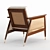 Nadia Caned Accent Chair: Boho Chic Seating 3D model small image 8