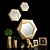 Golden Gems: Antique Faceted Decor Set 3D model small image 1