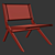 Zara Home Leather Folding Chair 3D model small image 2