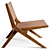 Zara Home Leather Folding Chair 3D model small image 5